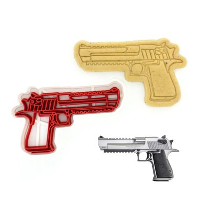 Набор форма и штамп для пряников Пистолет (12 х 7 см) 902 фото